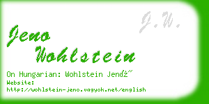 jeno wohlstein business card